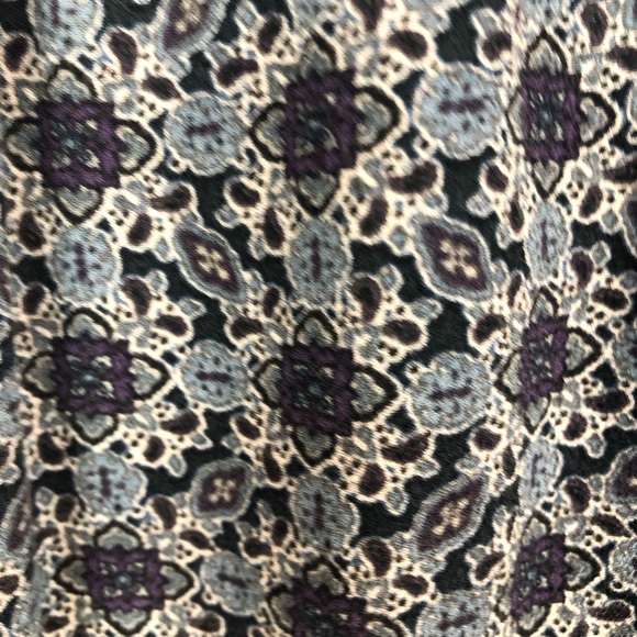 J. Jill Peasant Blouse Top Raglan Blue Geometric Pattern - Picture 6 of 10